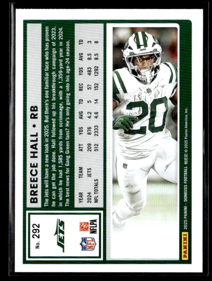 2025 Donruss #292 Breece Hall Press Proof Red