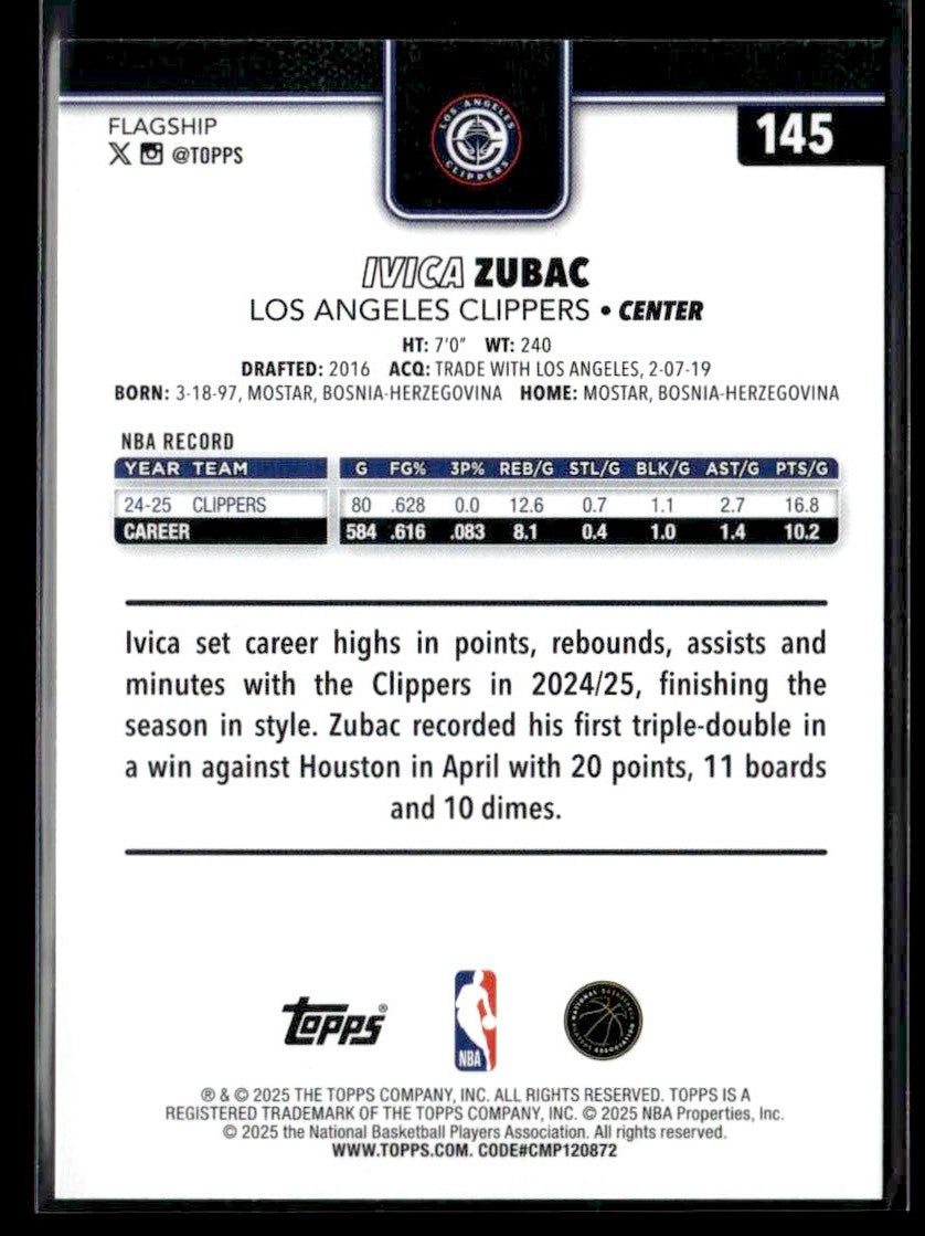 2025-26 Topps #145 Ivica Zubac