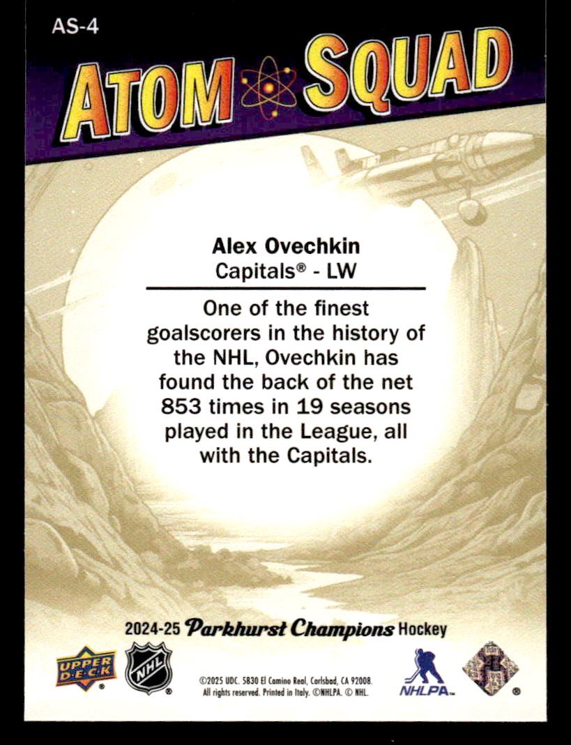 2024-25 Parkhurst Champions #AS-4 Alex Ovechkin Atom Squad