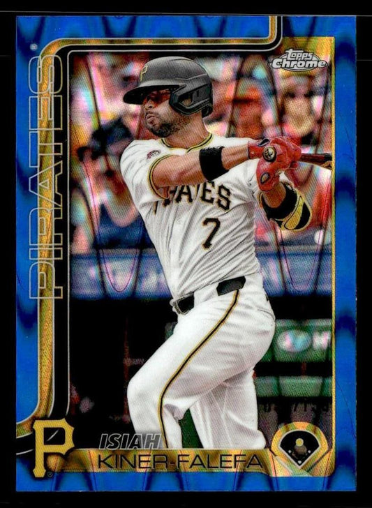 2025 Topps Chrome #42 Isiah Kiner-Falefa Blue Raywave Refractors #/150