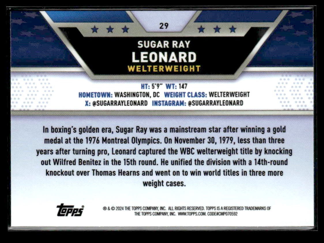 2024 Topps Chrome #29 Sugar Ray Leonard