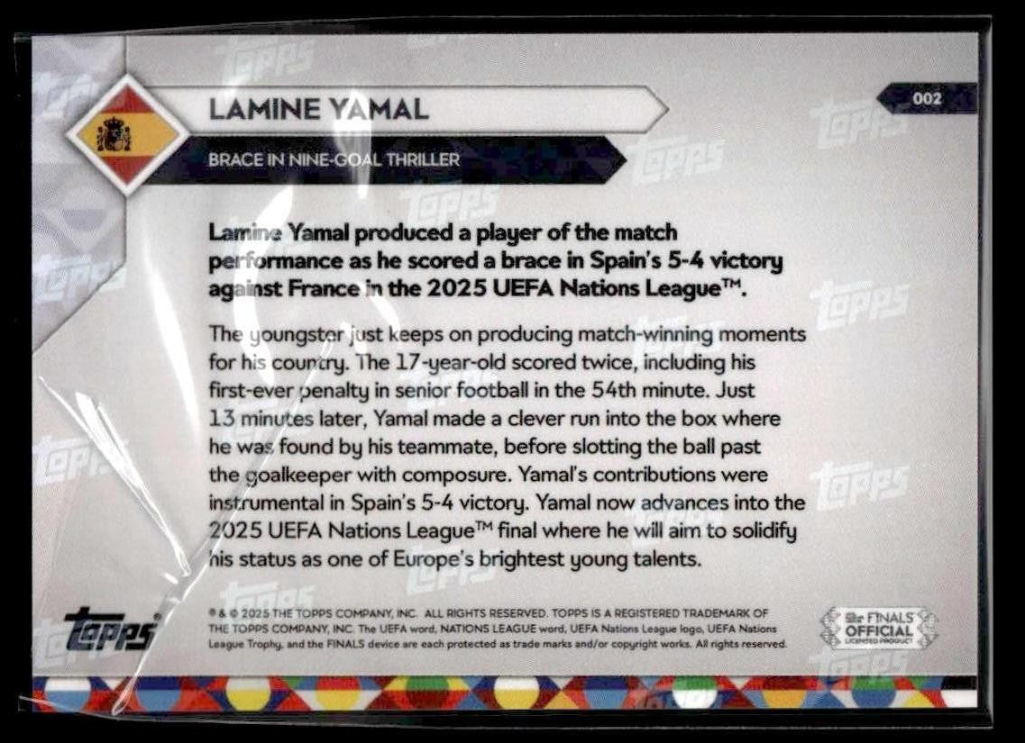 2025 Topps Now #002 Lamine Yamal Brace In Nine-Goal Thriller