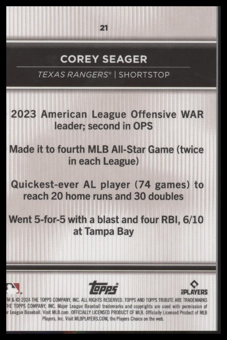 2024 Topps Tribute #21 Corey Seager
