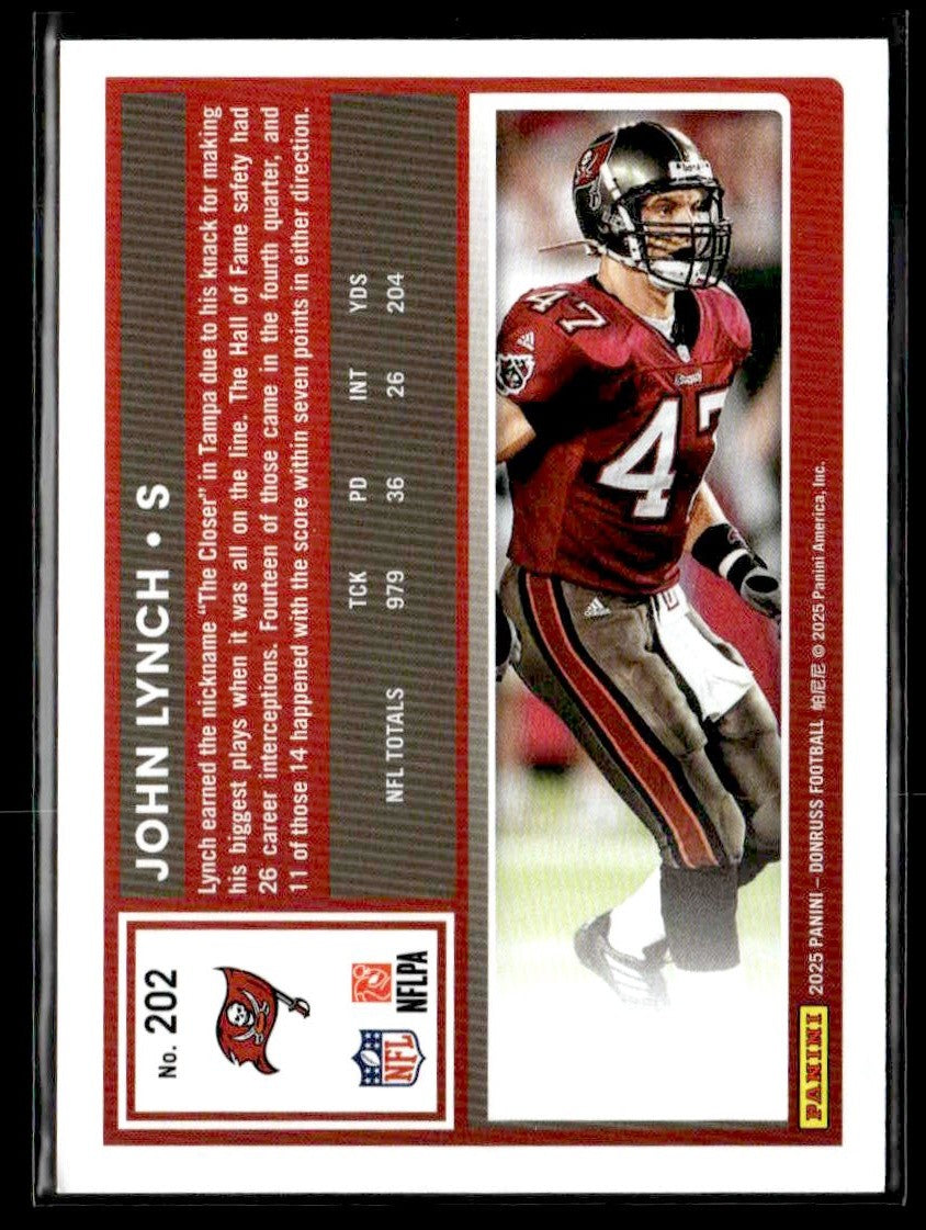 2025 Donruss #202 John Lynch Silver Press Proof #139/199