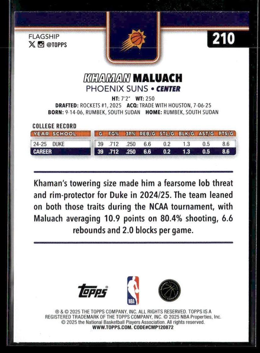 2025-26 Topps #210 Khaman Maluach
