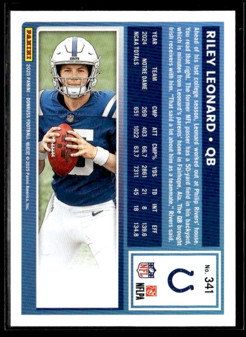 2025 Donruss #341 Riley Leonard Rated Rookies