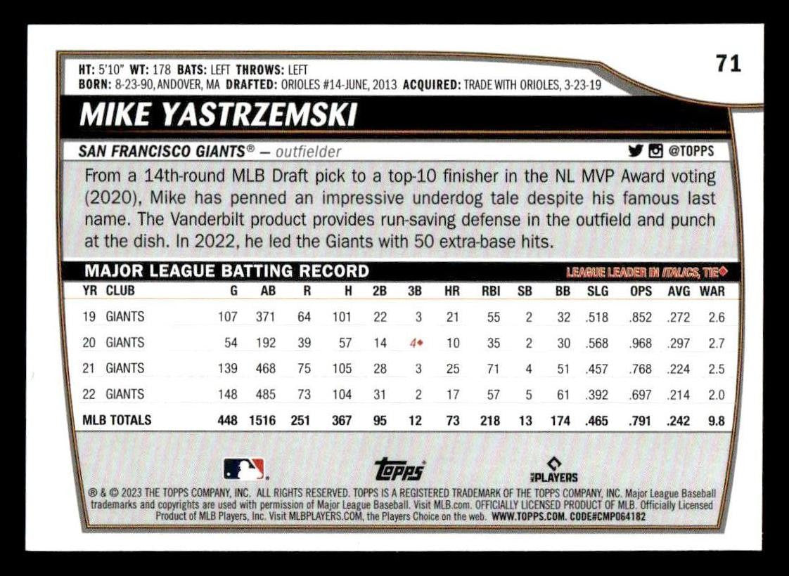 2023 Topps Big League #71 Mike Yastrzemski