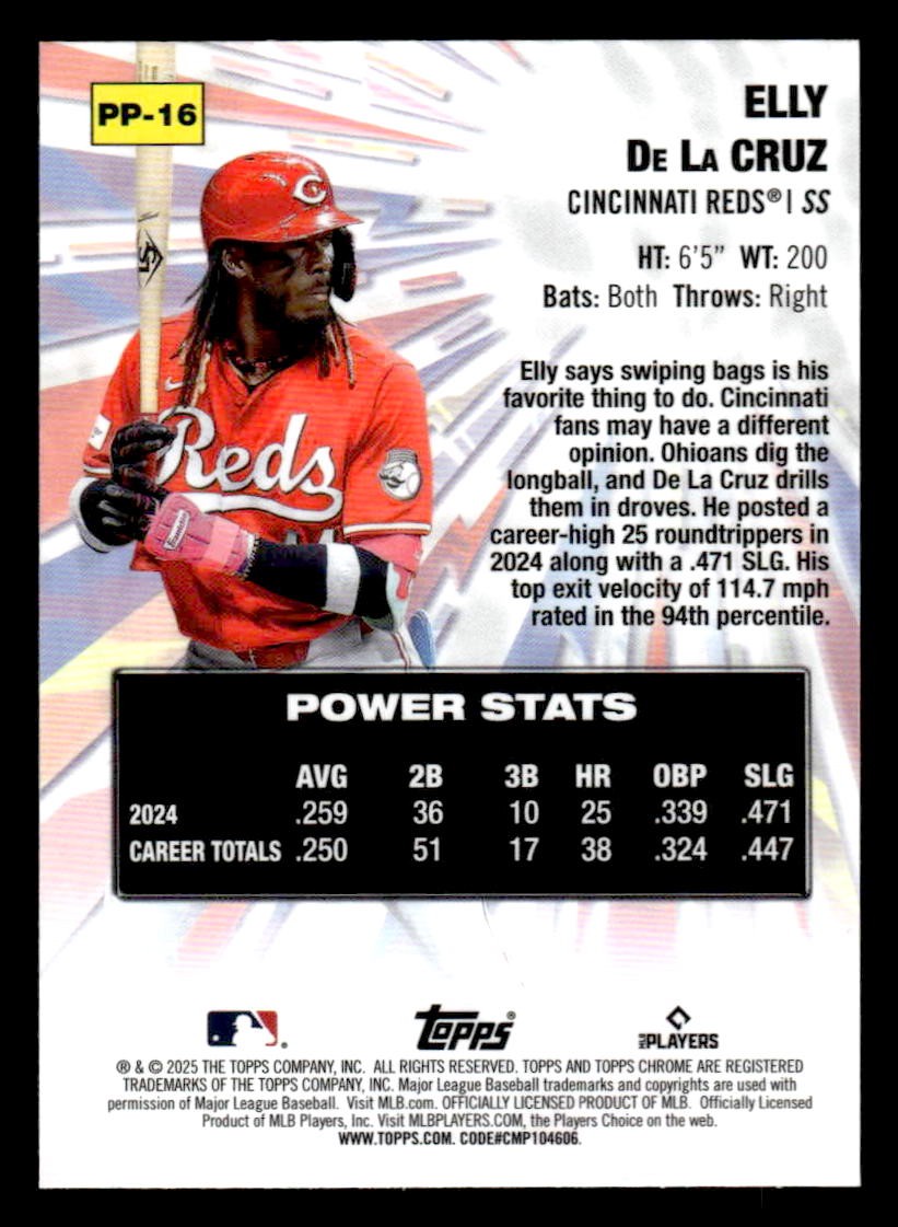 2025 Topps Chrome #PP-16 Elly De La Cruz Power Players