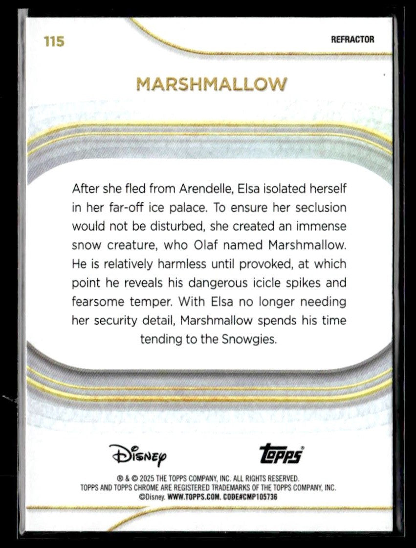 π Marshmallow β 2025 Topps Chrome Disney Refractor #115 π