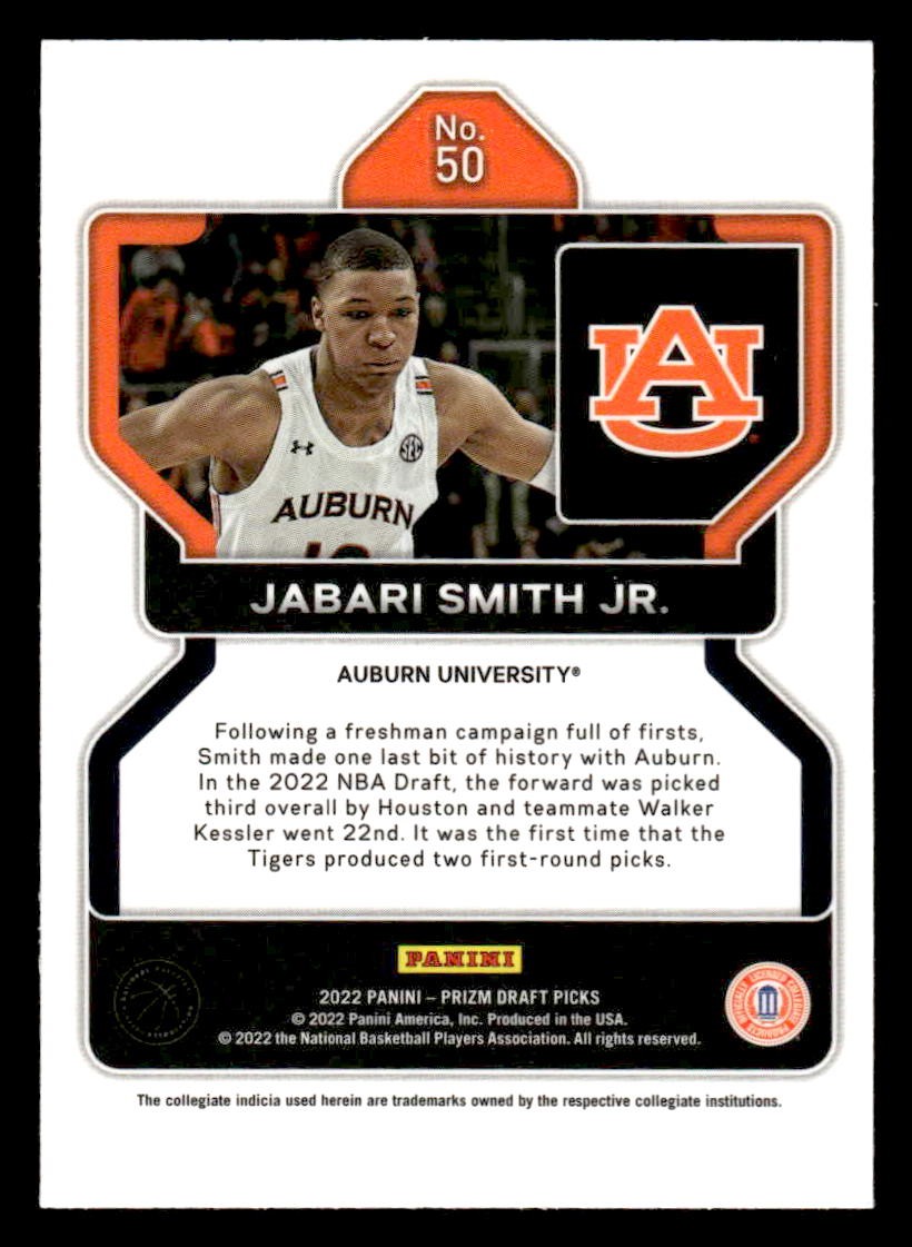 2022 Panini Prizm Draft Picks #50 Jabari Smith Jr.