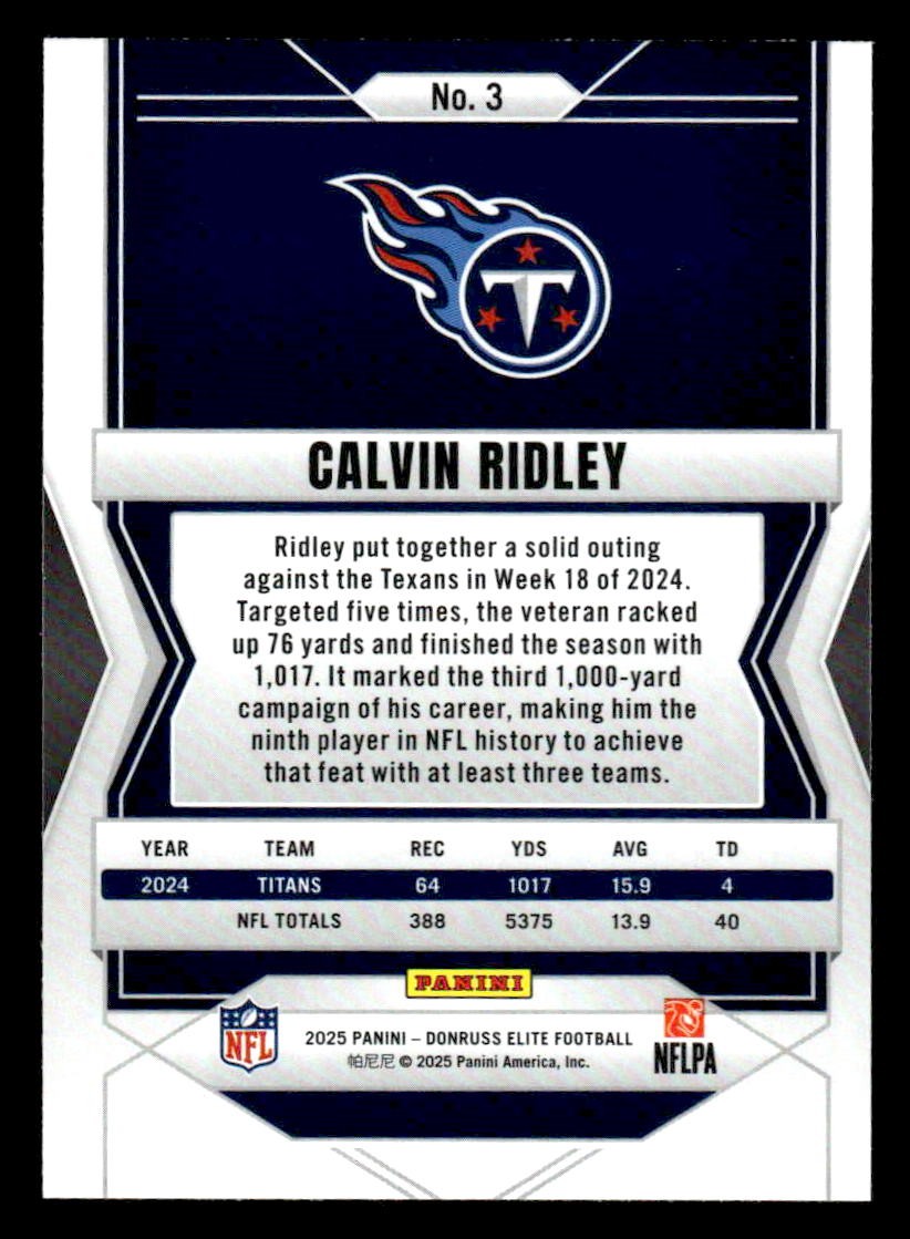2025 Donruss Elite #3 Calvin Ridley