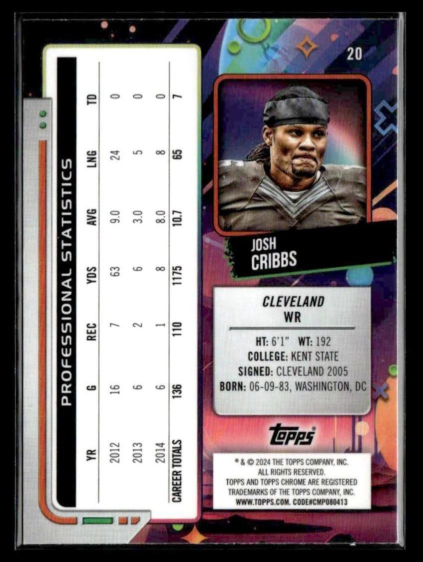 2024 Topps Chrome Cosmic #20 Josh Cribbs
