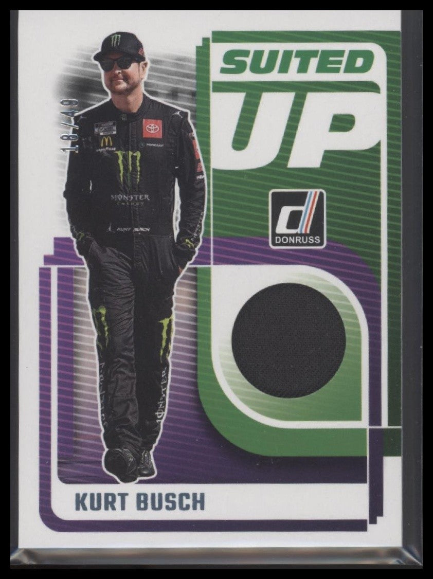 2025 Donruss #SU-KUB Kurt Busch Suited Up Swatches Blue #/49