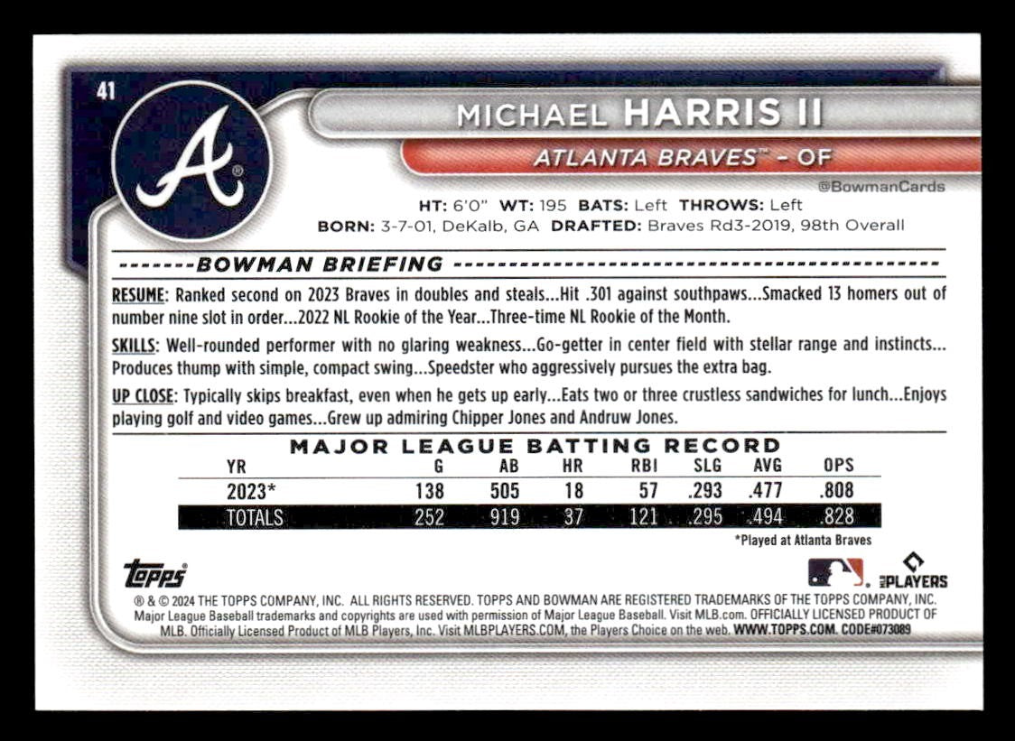 2024 Bowman #41 Michael Harris II