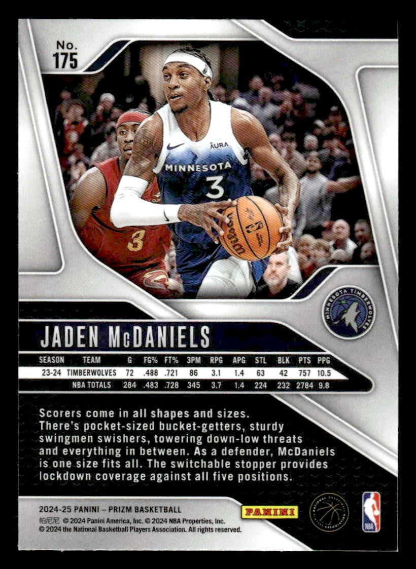 2024-25 Panini Prizm #175 Jaden McDaniels