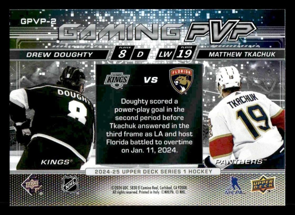 2024-25 Upper Deck #GPVP-2 Drew Doughty / Matthew Tkachuk Gaming PVP