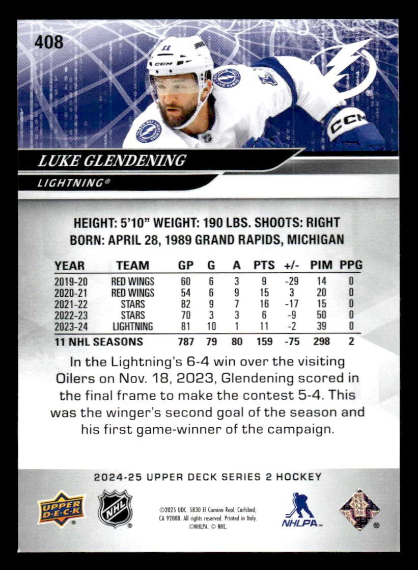 2024-25 Upper Deck #408 Luke Glendening