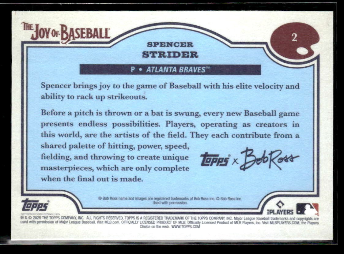 2025 Topps x Bob Ross: The Joy of Baseball #2 Spencer Strider