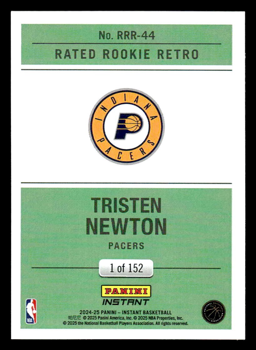 2024-25 Panini Instant #RRR-44 Tristen Newton Rated Rookie Retro #/152