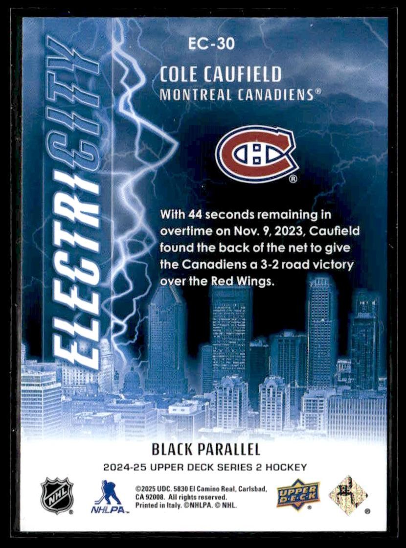 2024-25 Upper Deck #EC-30 Cole Caufield ElectriCity Black