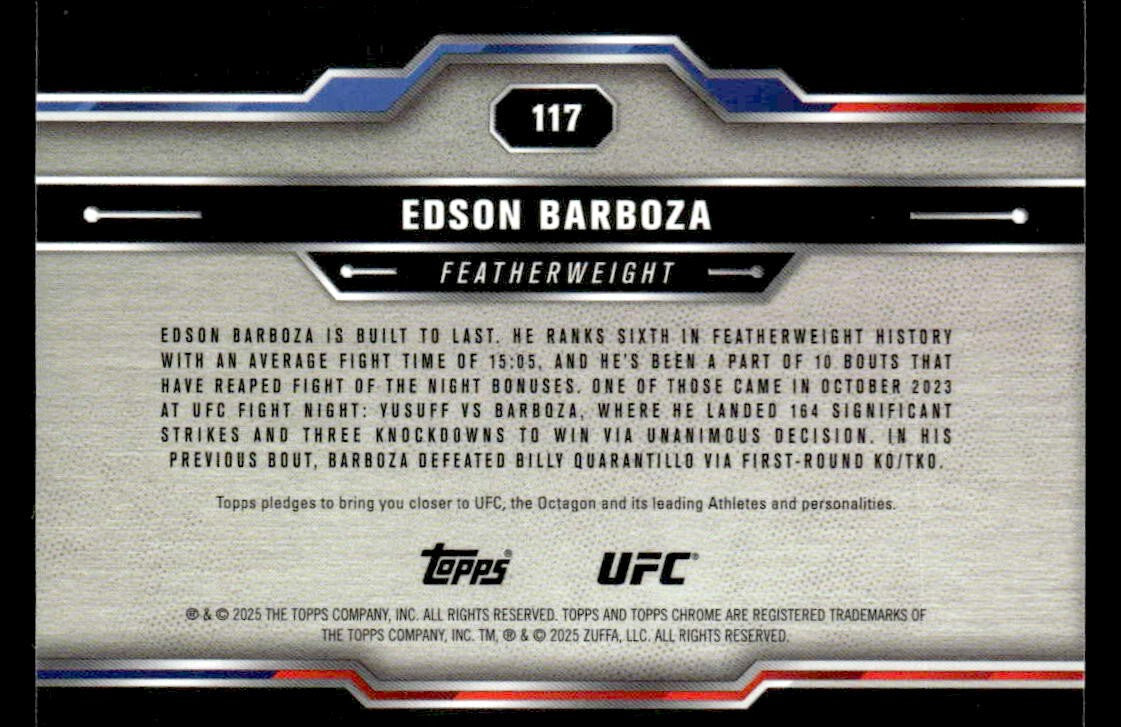 2025 Topps Chrome UFC #117 Edson Barboza
