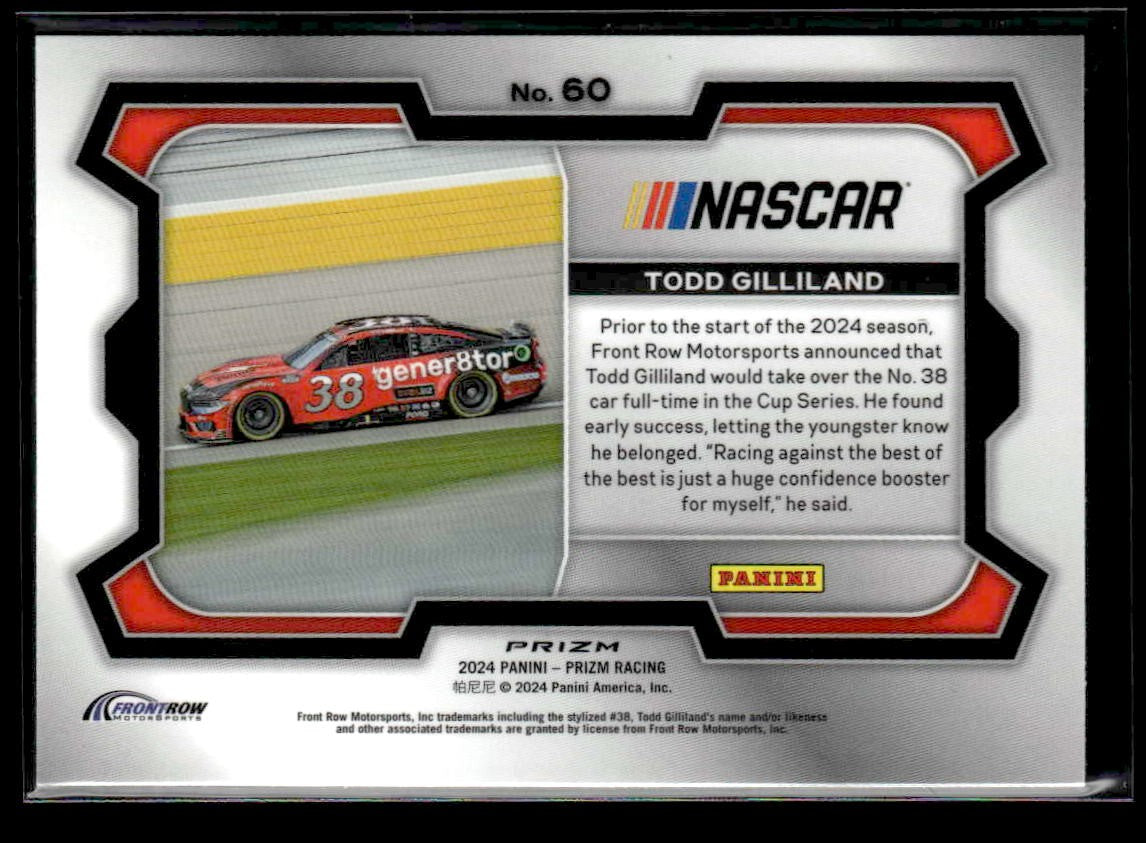 2024 Panini Prizm #60 Todd Gilliland White Sparkle
