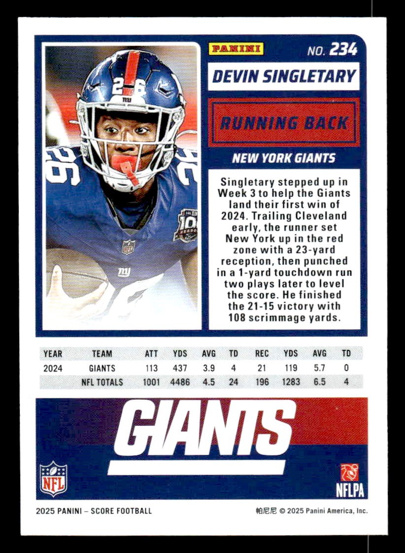 2025 Score #234 Devin Singletary