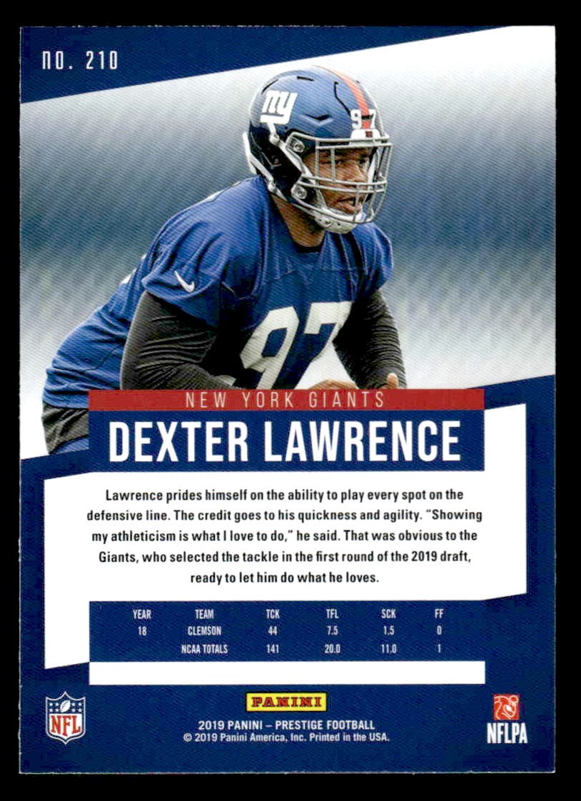 2019 Panini Prestige #210 Dexter Lawrence Xtra Points Green