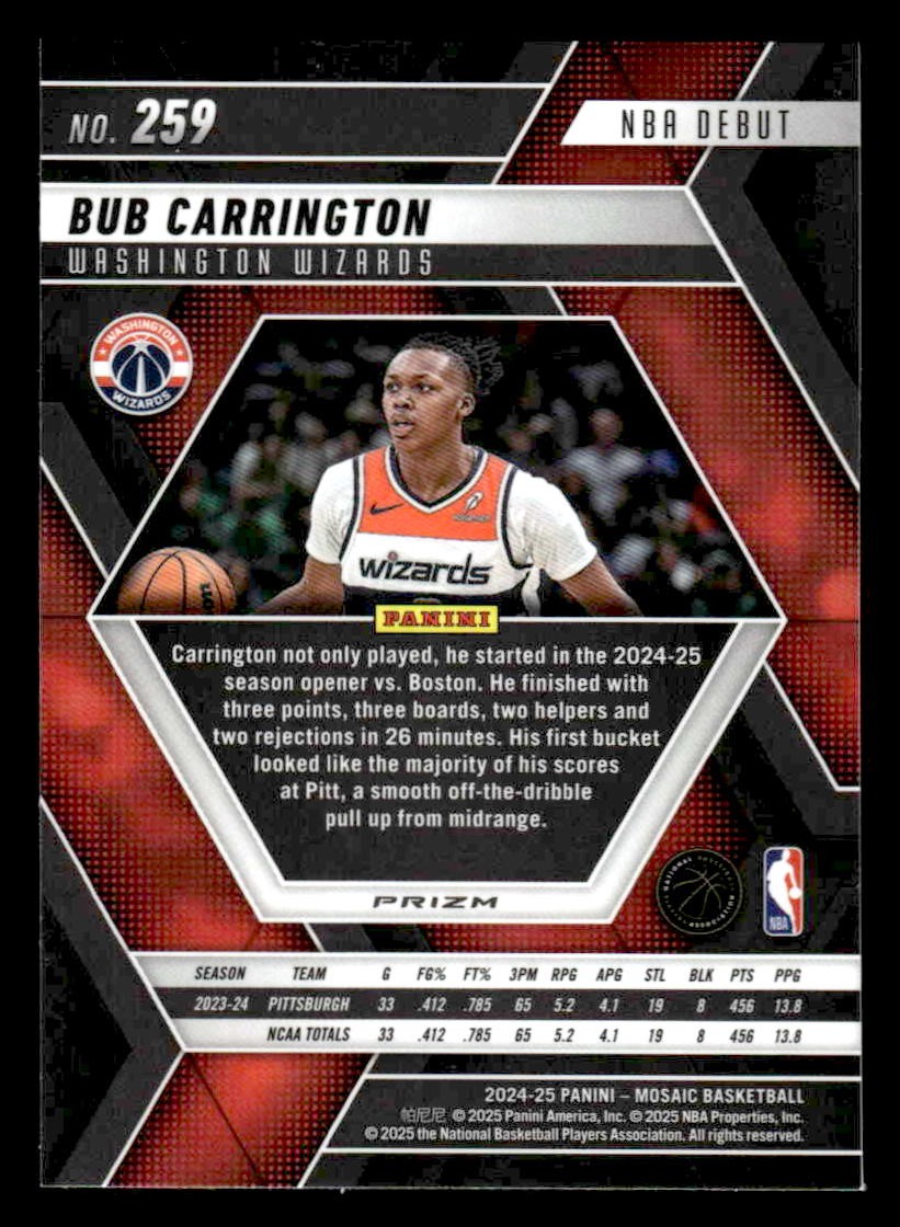2024-25 Panini Mosaic #259 Bub Carrington Premium