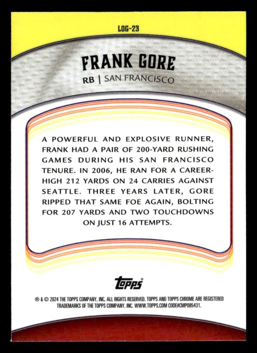 2024 Topps Chrome #LOG-23 Frank Gore Legends of the Gridiron