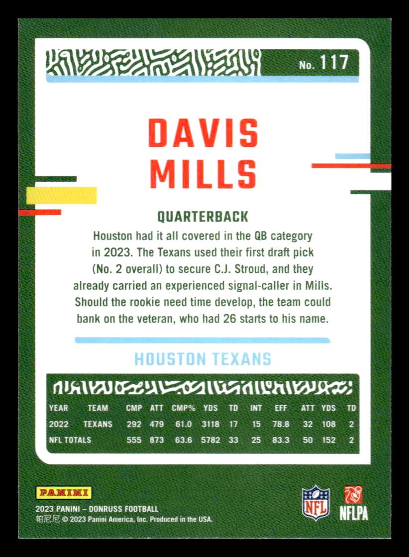 2023 Donruss #117 Davis Mills