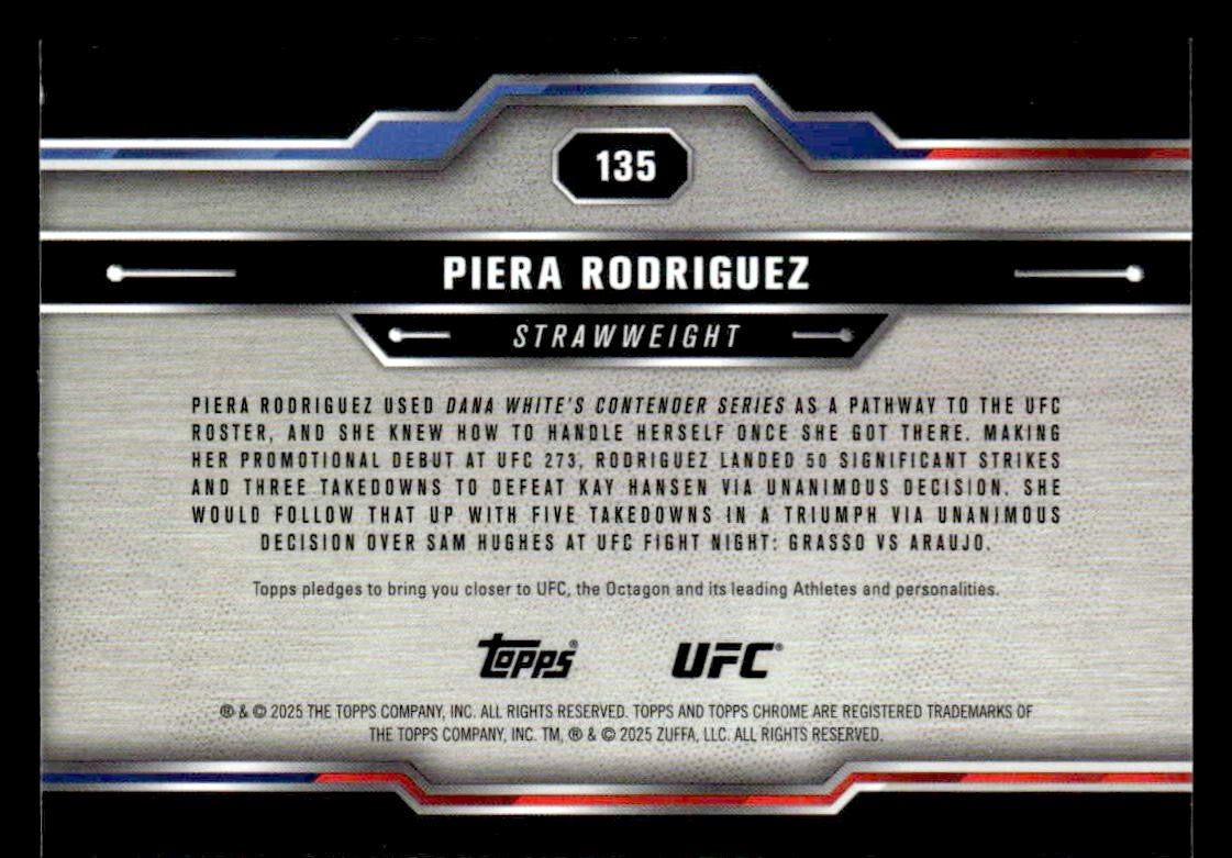 2025 Topps Chrome UFC #135 Piera Rodriguez