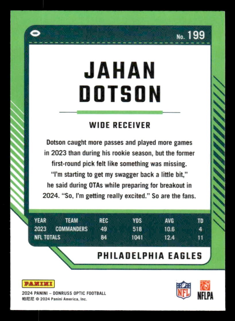 2024 Donruss Optic #199 Jahan Dotson