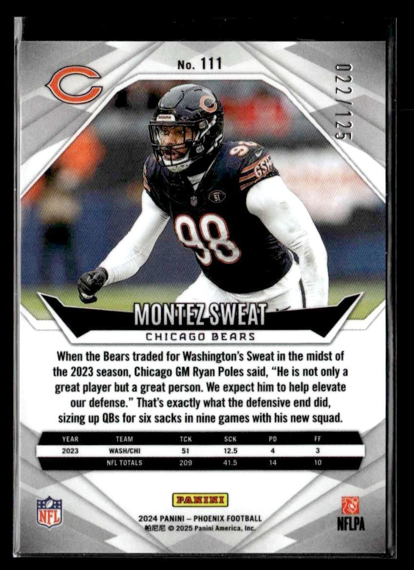 2024 Panini Phoenix #111 Montez Sweat Blue Lazer #/125