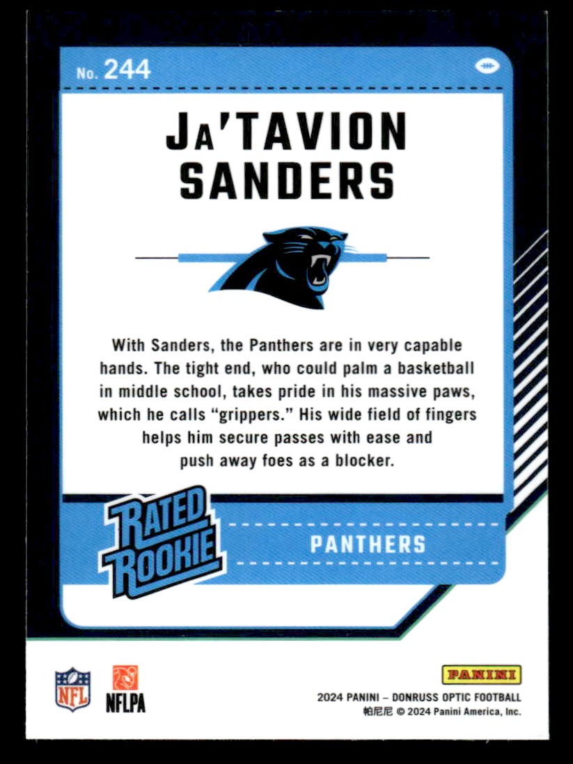 2024 Donruss Optic #244 Ja'Tavion Sanders