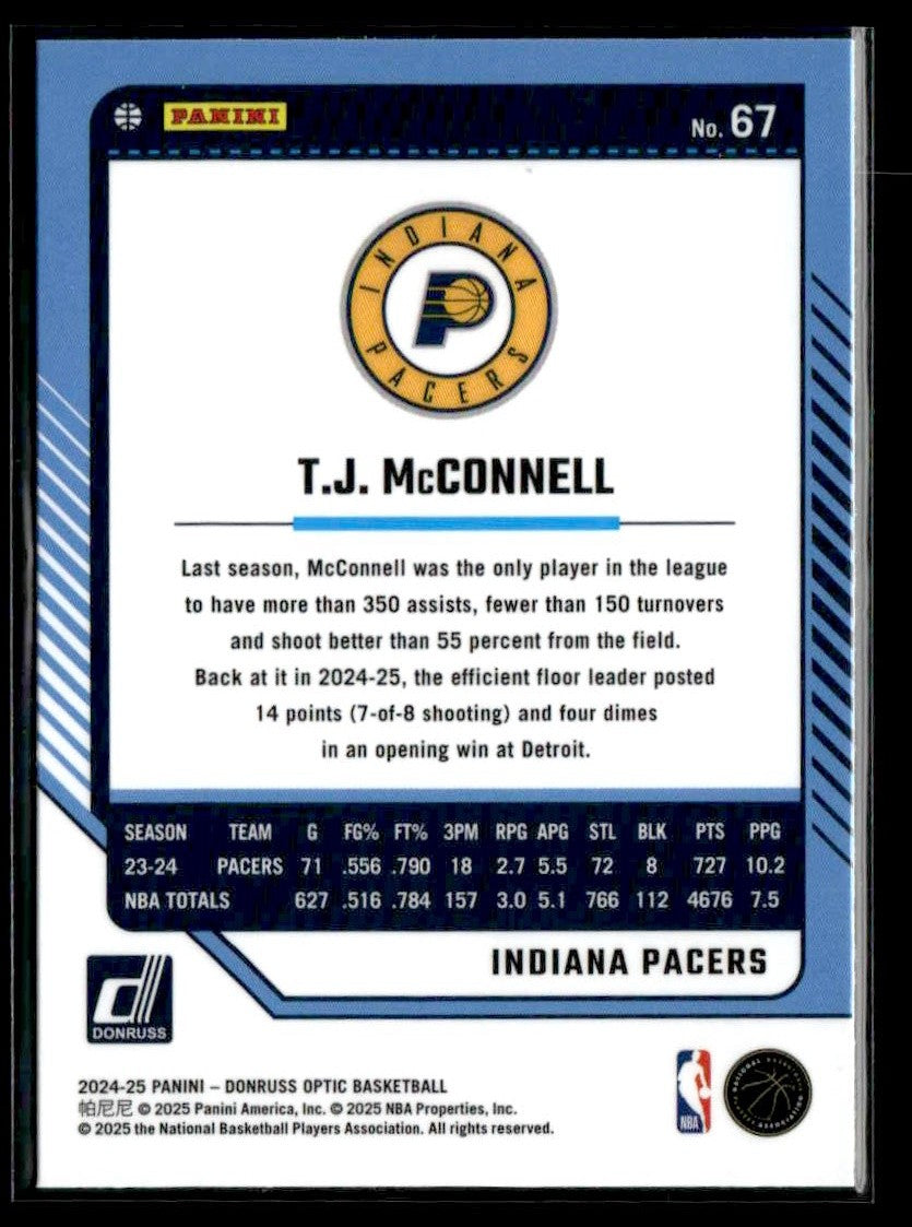 2024-25 Donruss Optic #67 T.J. McConnell