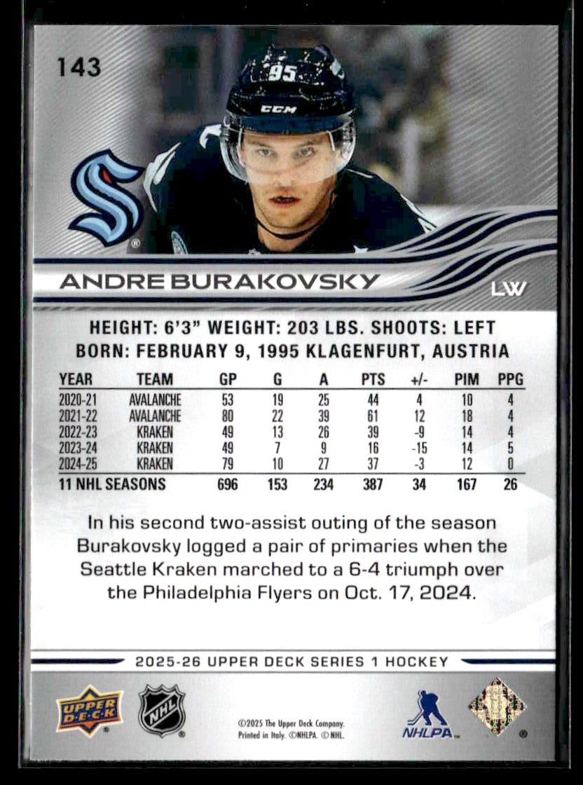 2025-26 Upper Deck #143 Andre Burakovsky