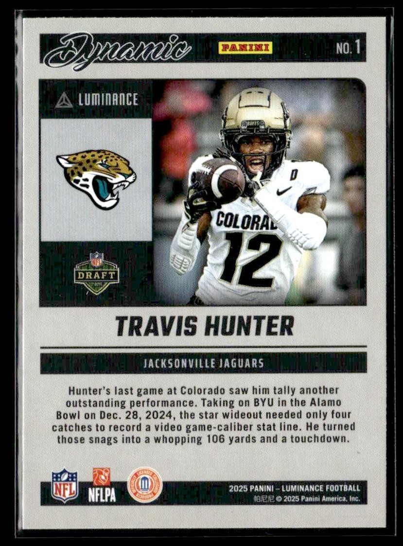 2025 Panini Luminance #1 Travis Hunter Dynamic Rookies