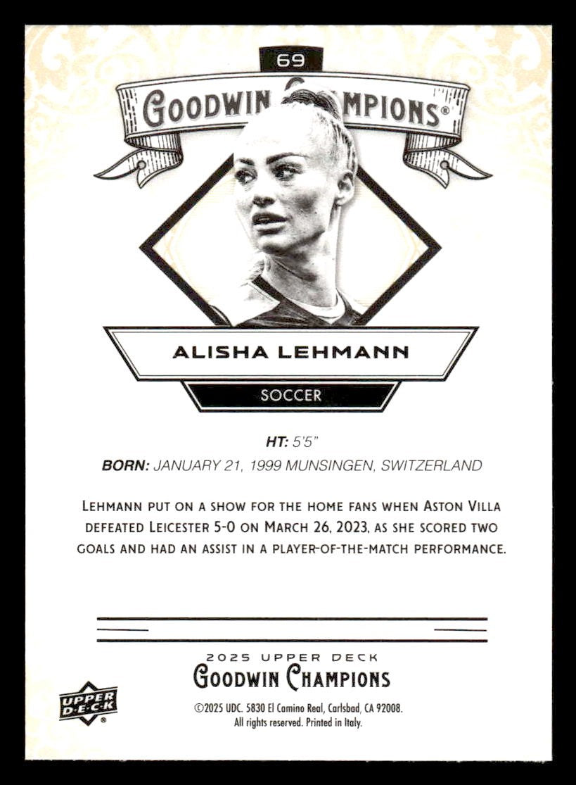 2025 Upper Deck Goodwin Champions #69 Alisha Lehmann
