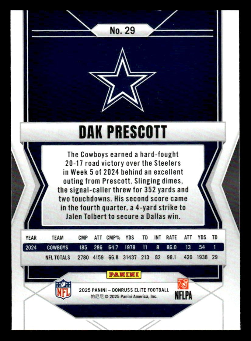 2025 Donruss Elite #29 Dak Prescott
