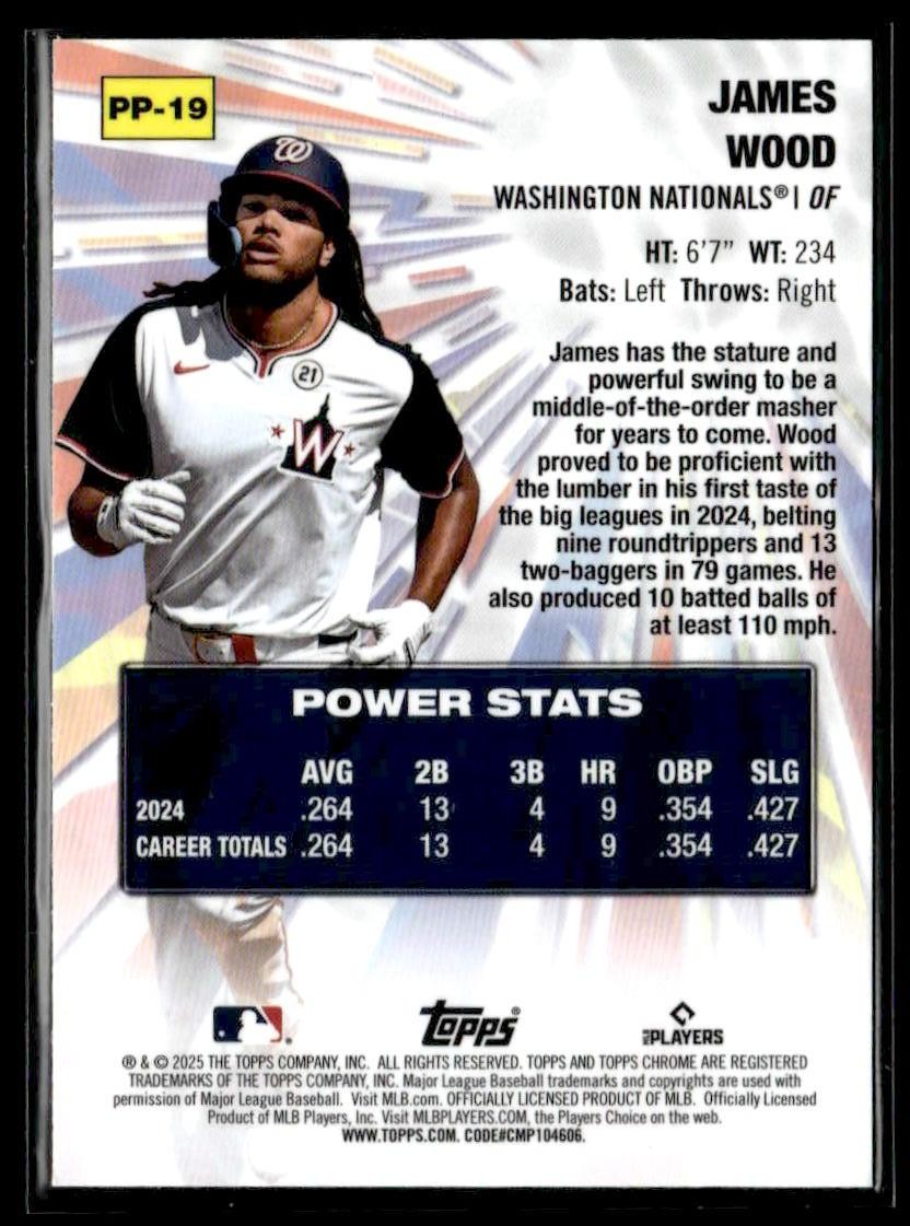 2025 Topps Chrome Logofractor Edition #PP-19 James Wood Power Players Refractor