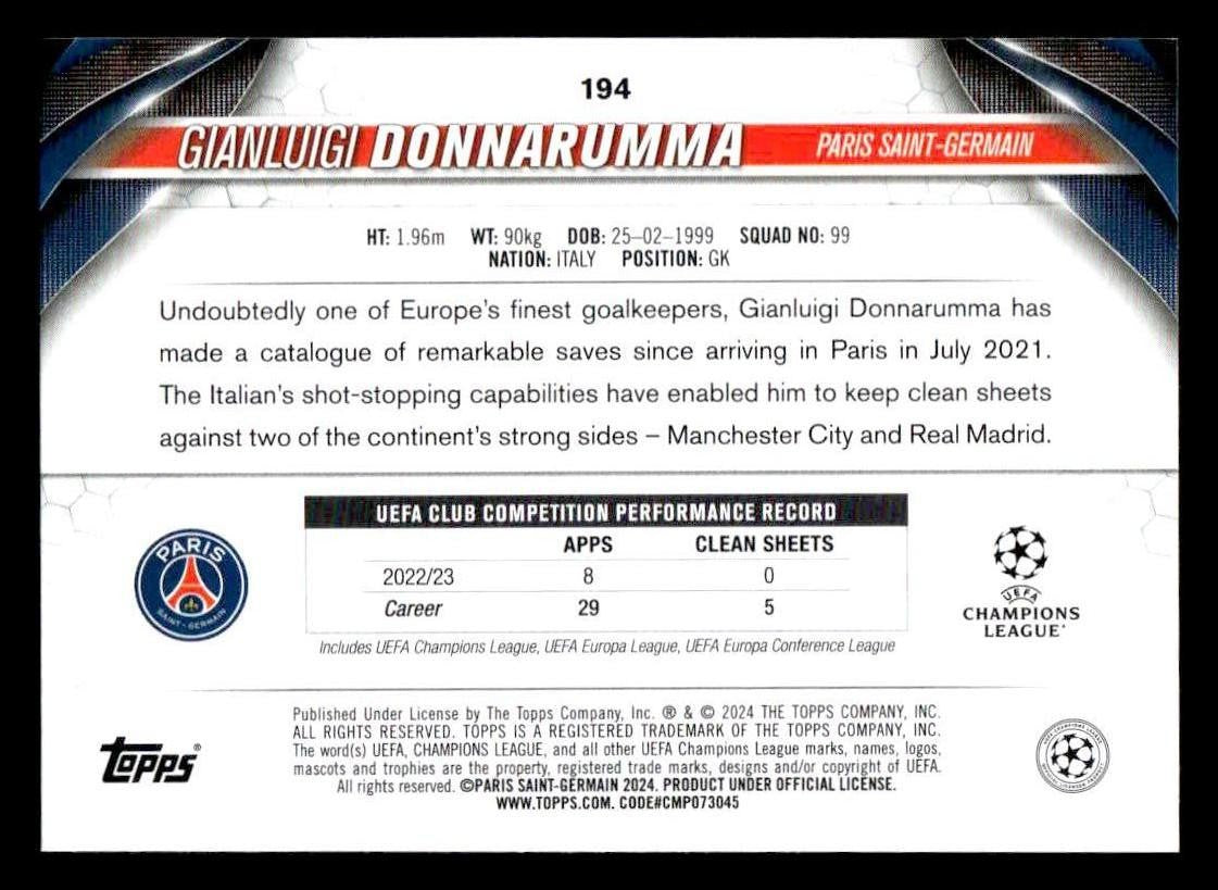2023-24 Topps Jade Edition UEFA Club Competitions #194 Gianluigi Donnarumma