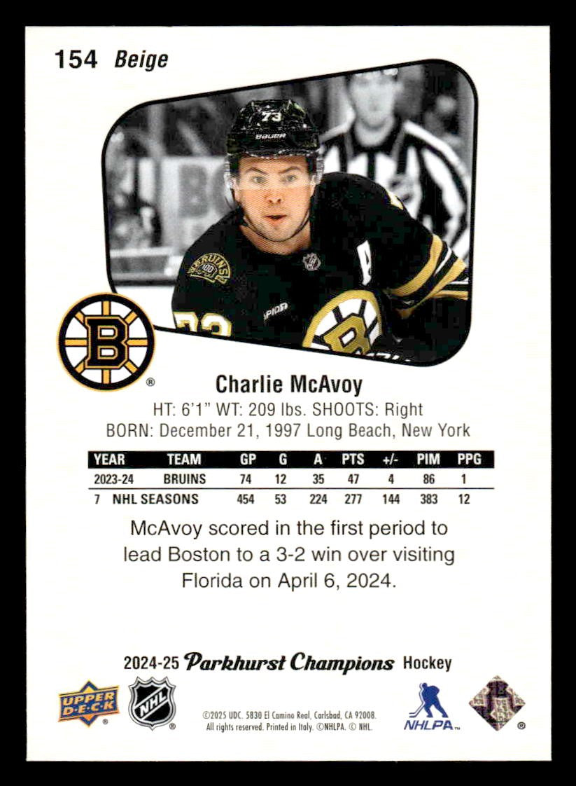 2024-25 Parkhurst Champions #154 Charlie McAvoy