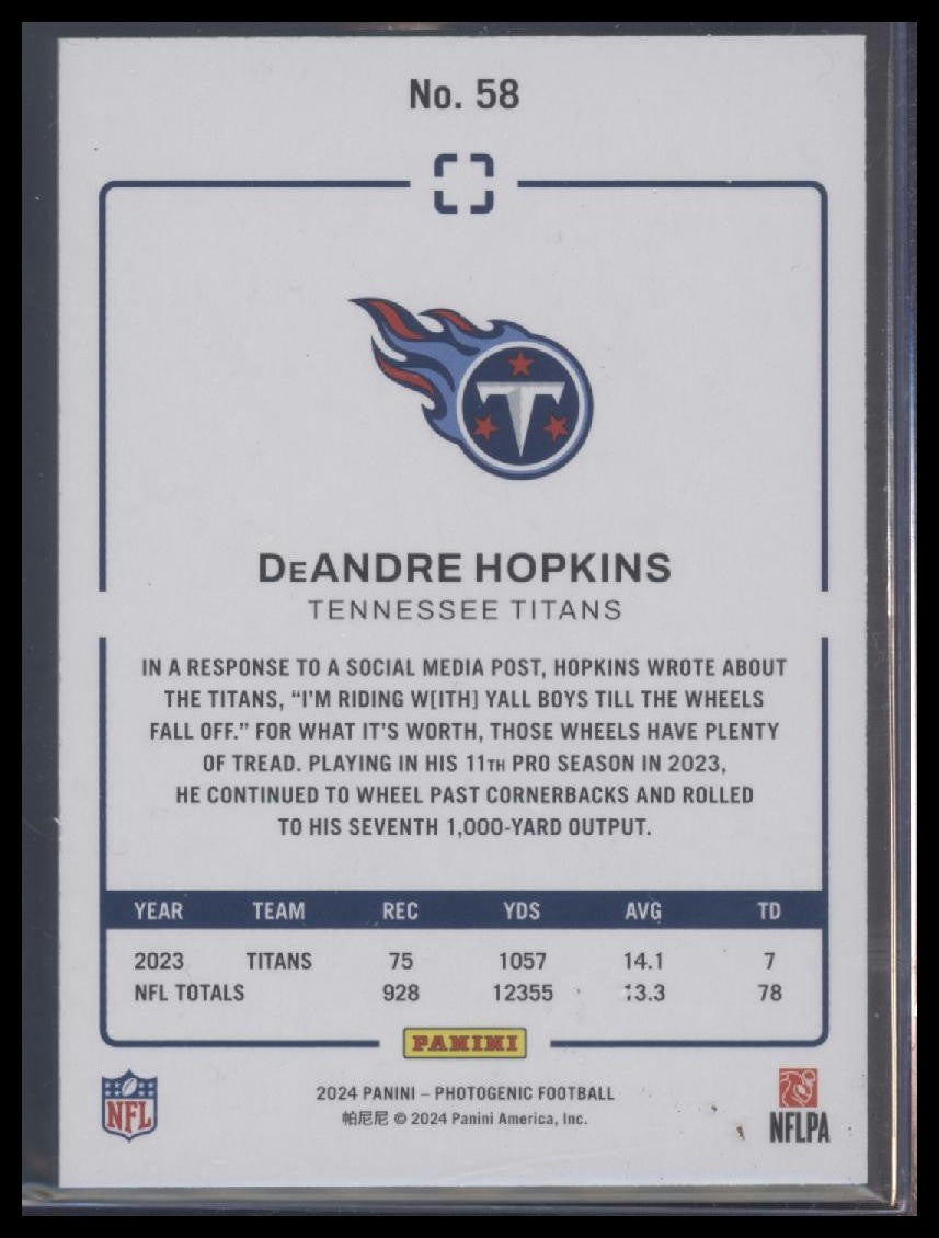 2024 Panini Photogenic #58 DeAndre Hopkins