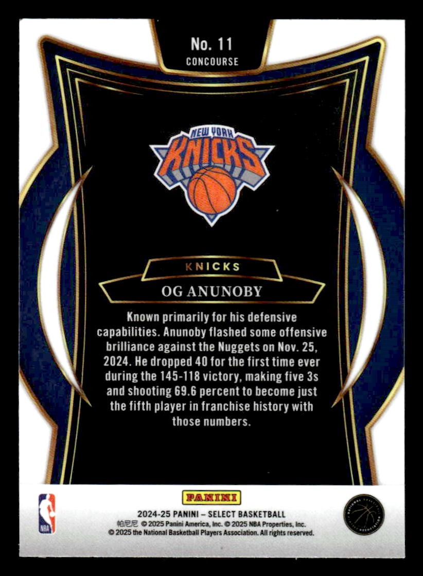2024-25 Panini Select #11 OG Anunoby
