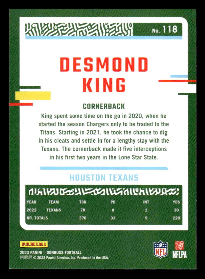 2023 Donruss #118 Desmond King