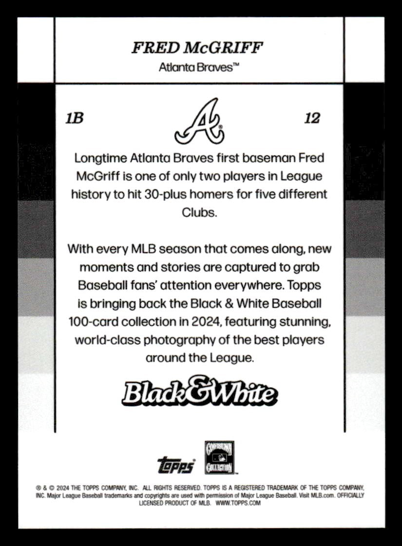 2024 Topps Black & White #12 Fred McGriff