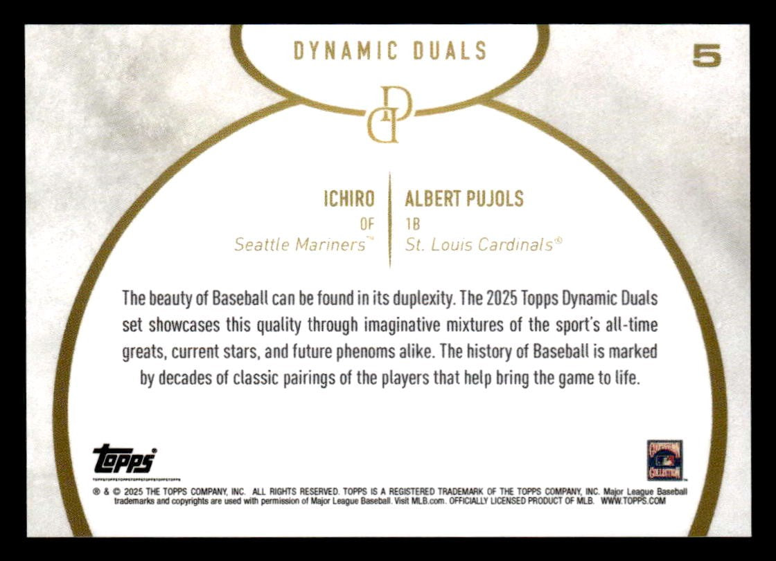 2025 Topps Dynamic Duals #5 Ichiro / Albert Pujols
