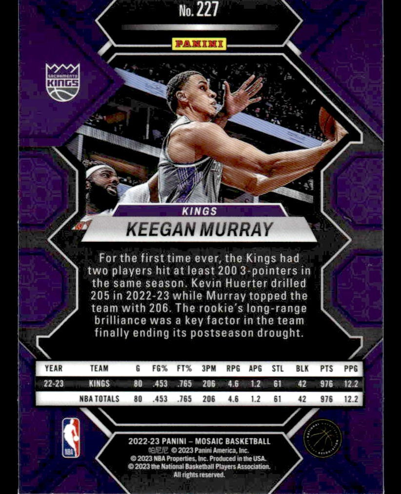2022-23 Panini Mosaic #227 Keegan Murray