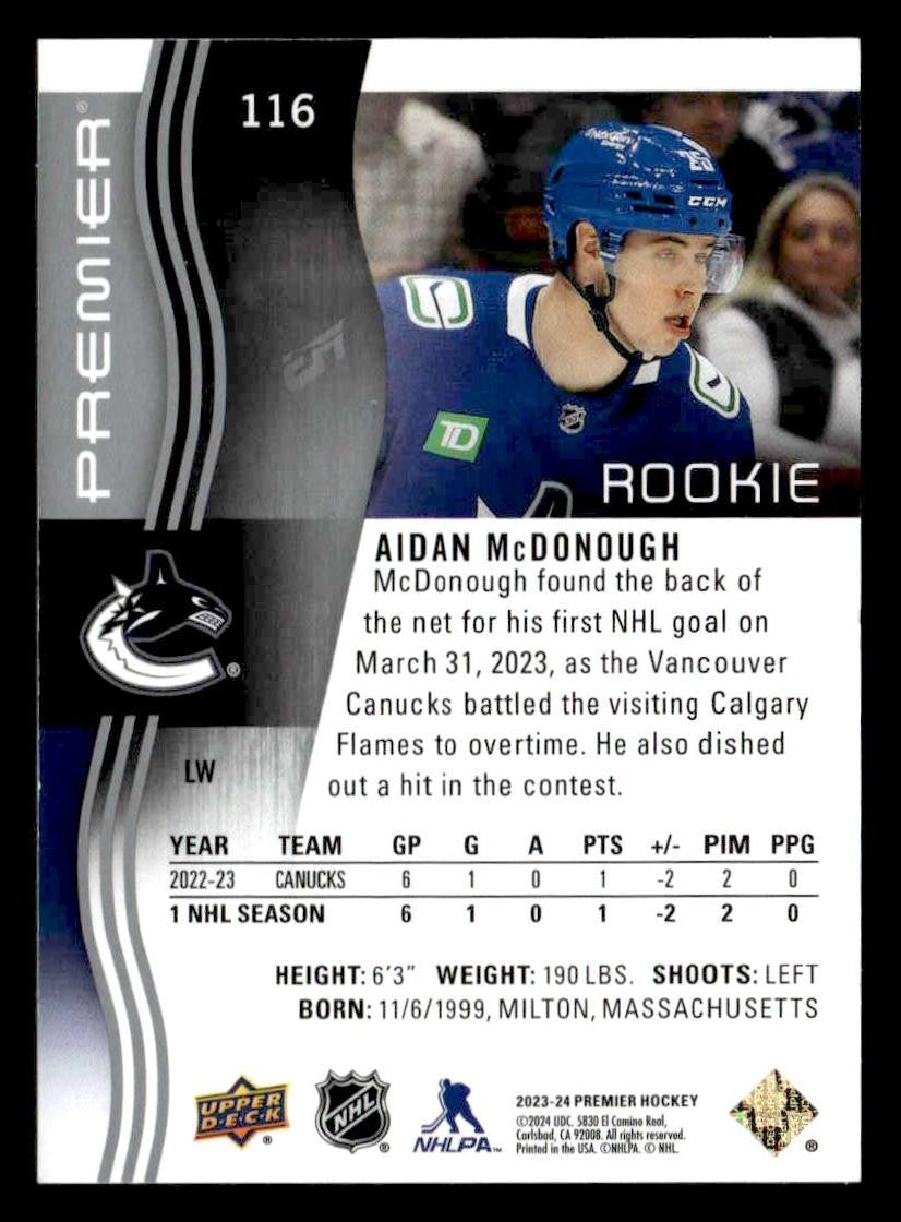 2023-24 Upper Deck Premier #116 Aidan McDonough #/399